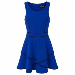 Adelyn Rae Cobalt Blue Fit Flare Dress Small Office Siren Quiet Luxury Cocktail